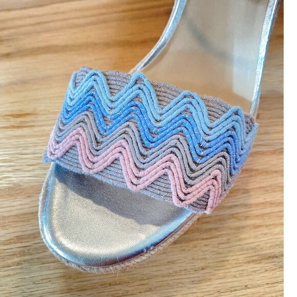 Copper Key Waterlily Ankle Strap Metallic Mermaid Espadrille Platform Wedges 10 - Picture 8 of 12